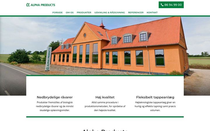 Screenshot of alphaproducts.dk