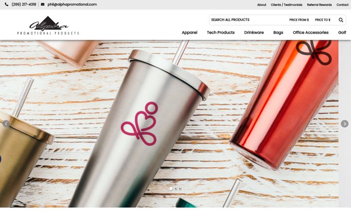 Screenshot of alphapromotional.com