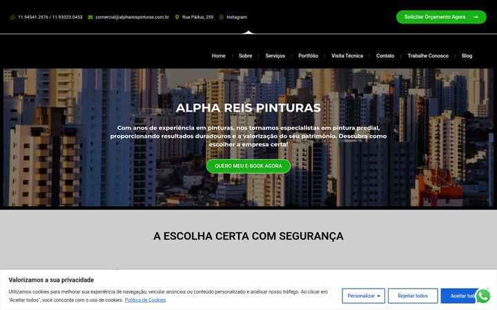 Екранна снимка на alphareispinturas.com.br