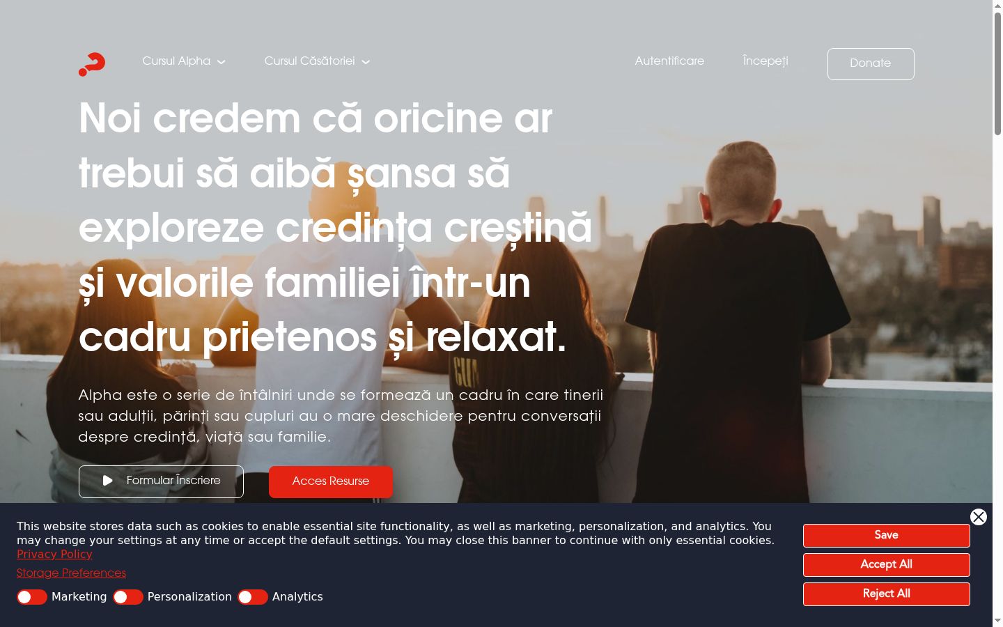 Screenshot of the consent banner shown before any interaction