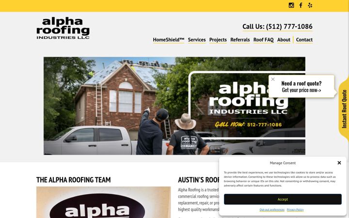 Screenshot of alpharoofingtexas.com