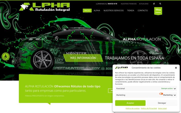 Screenshot of alpharotulacion.com