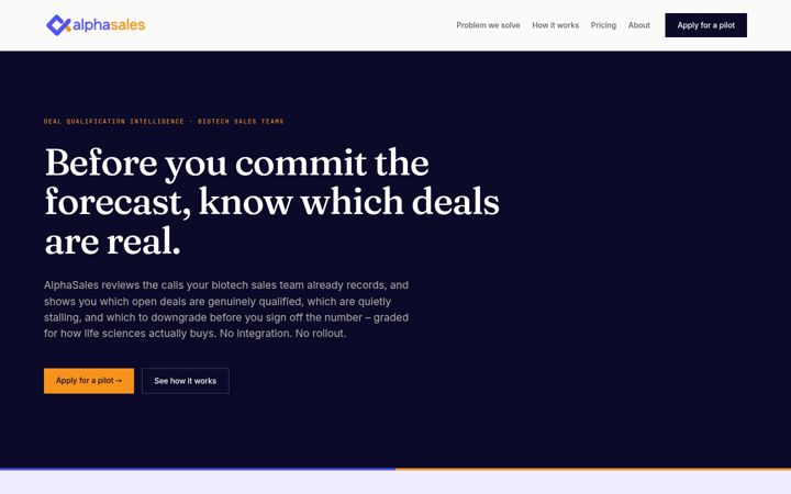 Screenshot of alphasales.ai