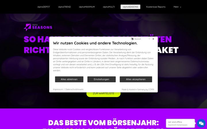 Screenshot of alphaseason.de