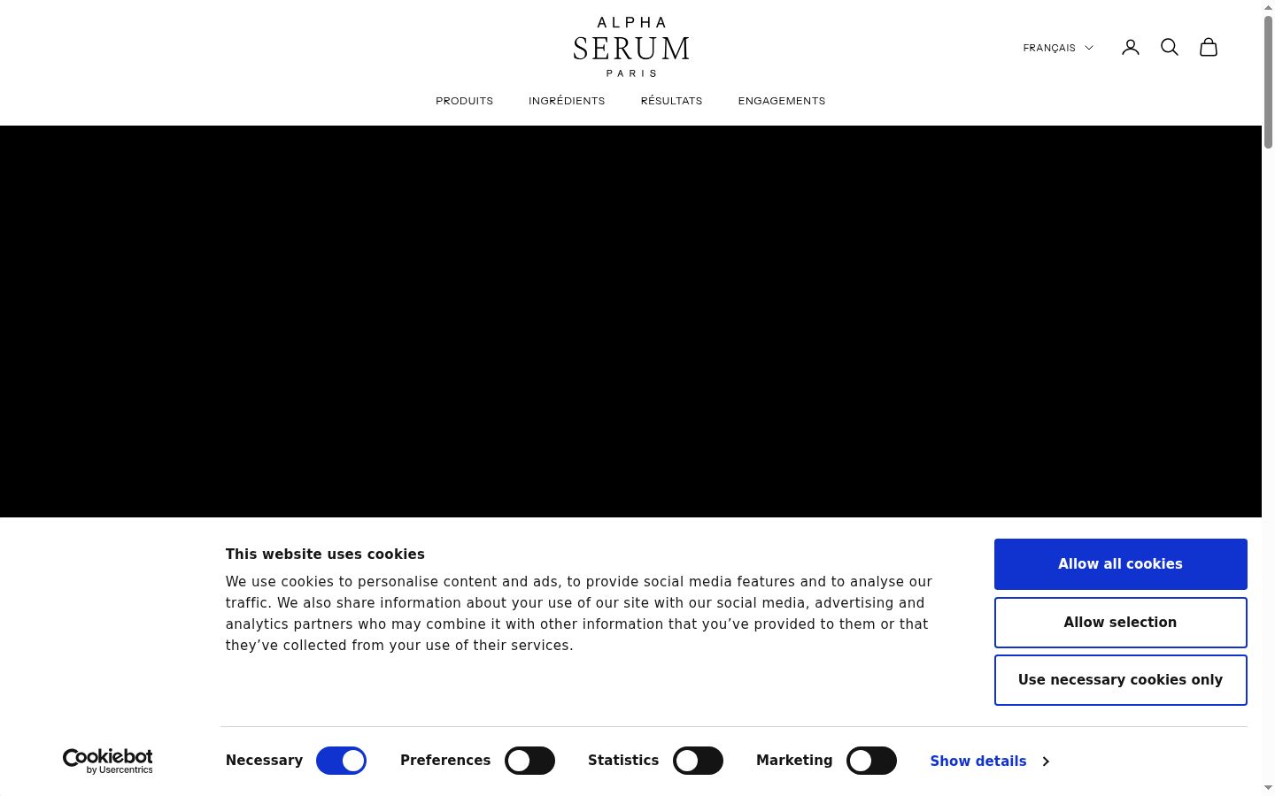 Capture d'écran de la bannière de consentement affichée avant toute interaction