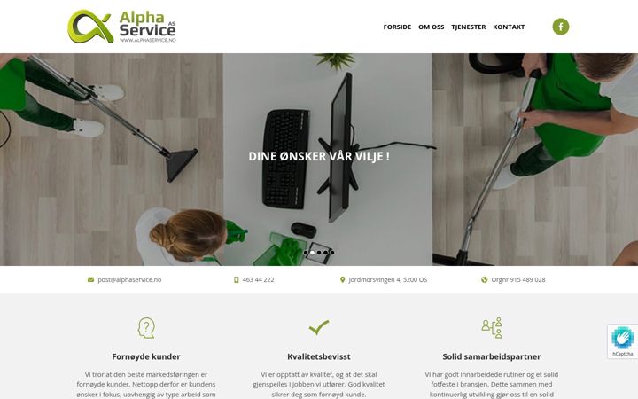 Screenshot of alphaservice.no