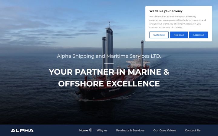 Screenshot of alphashipping.org
