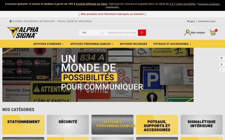 Capture d'écran de alphasigna.com