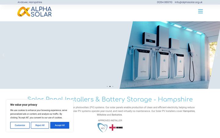 Screenshot of alphasolar.org.uk