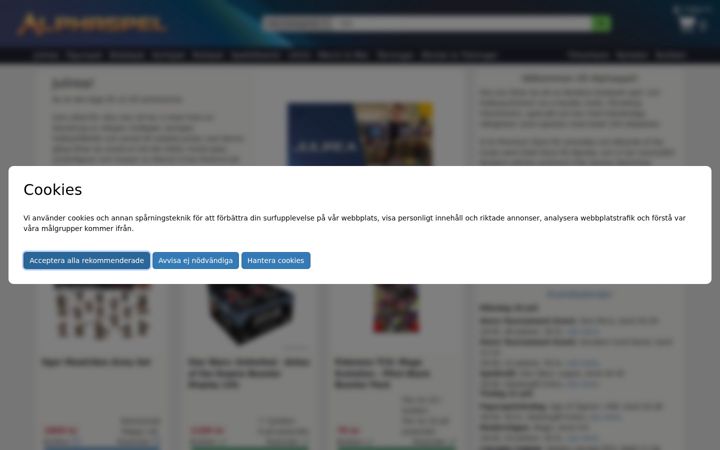 Screenshot of alphaspel.se