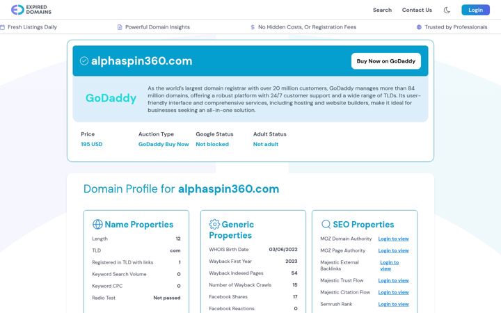 Screenshot of alphaspin360.com