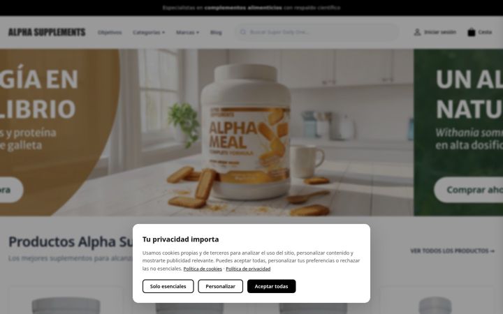 Screenshot of alphasupplements.es