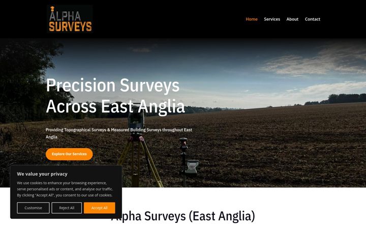 Screenshot of alphasurveyseast.co.uk