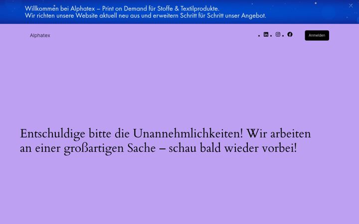 Captura de pantalla de alphatex-digitaldruck.de