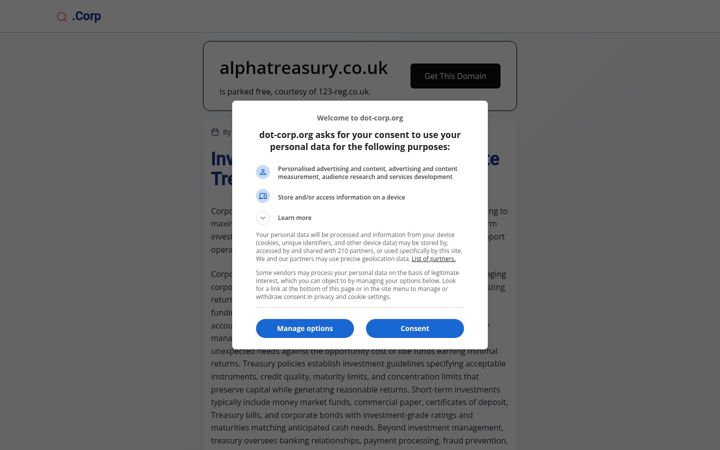 Screenshot of alphatreasury.co.uk