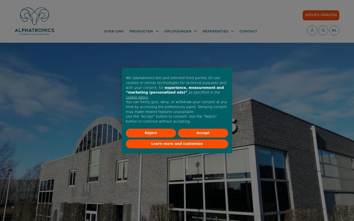 Screenshot of alphatronics.be