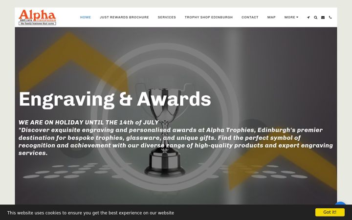 Zrzut ekranu alphatrophies.co.uk