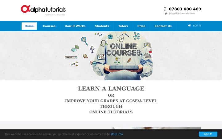 Screenshot of alphatutorials.co.uk