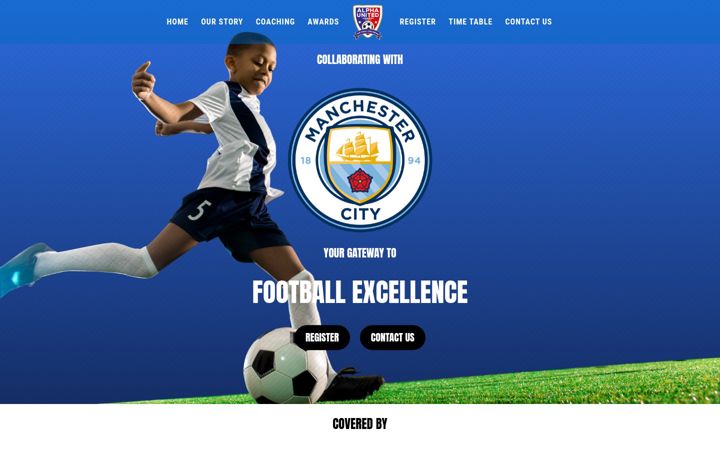 Screenshot of alphaunitedjuniors.com