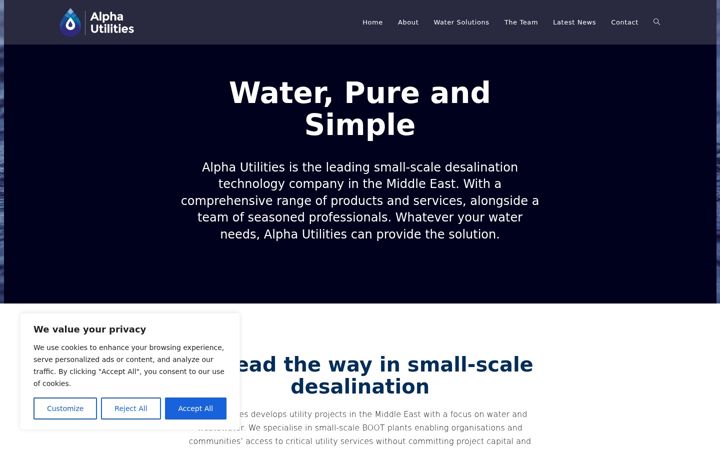 Screenshot of alphautilitiesfze.com