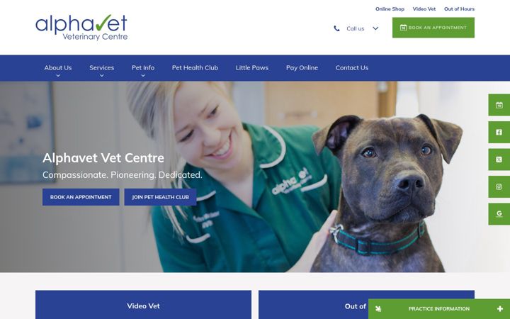 Screenshot of alphavets.co.uk