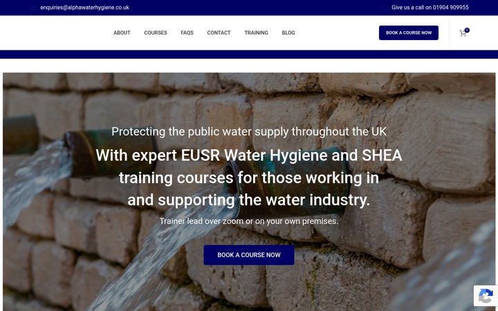 Zrzut ekranu alphawaterhygiene.co.uk