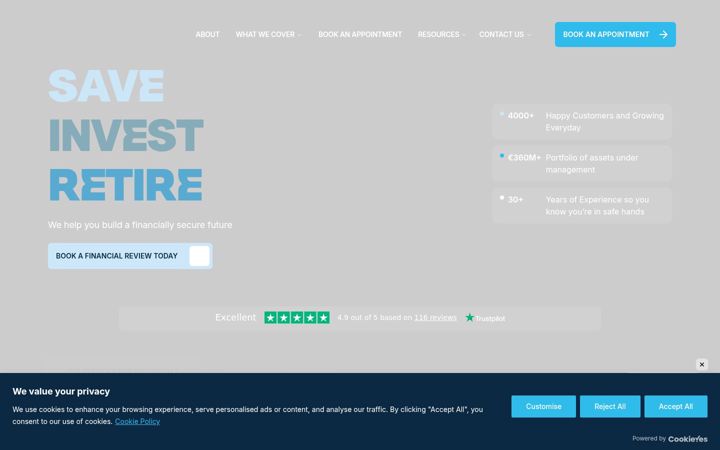 Screenshot of alphawealth.ie