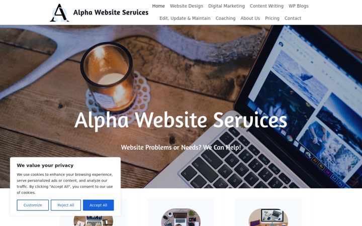 Zrzut ekranu alphawebsiteservices.com