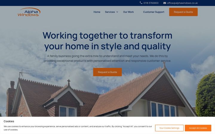 Zrzut ekranu alphawindows.co.uk