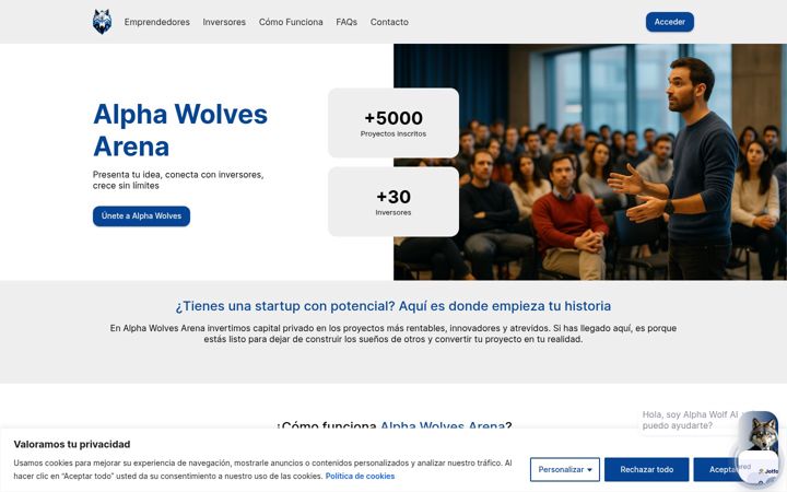 Screenshot of alphawolvesarena.com