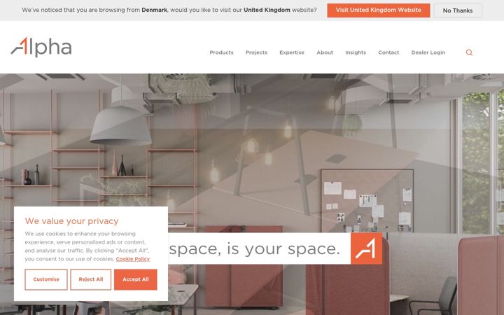Screenshot of alphayourspace.ie