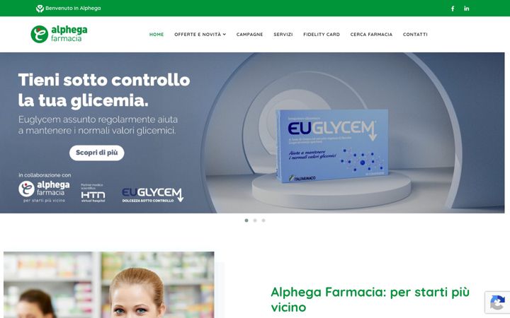 Kuvakaappaus sivustosta alphega-farmacia.it