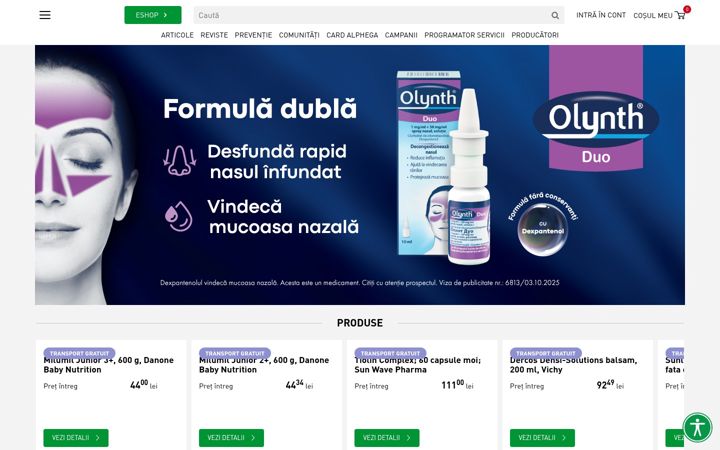 Screenshot of alphega-farmacie.ro