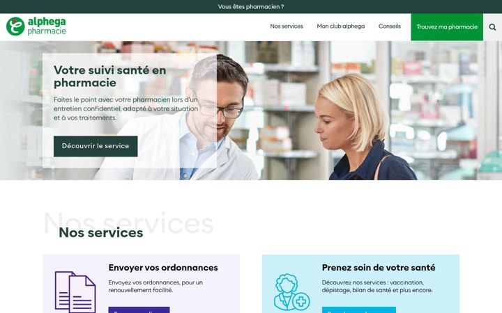 Screenshot von alphega-pharmacie.fr