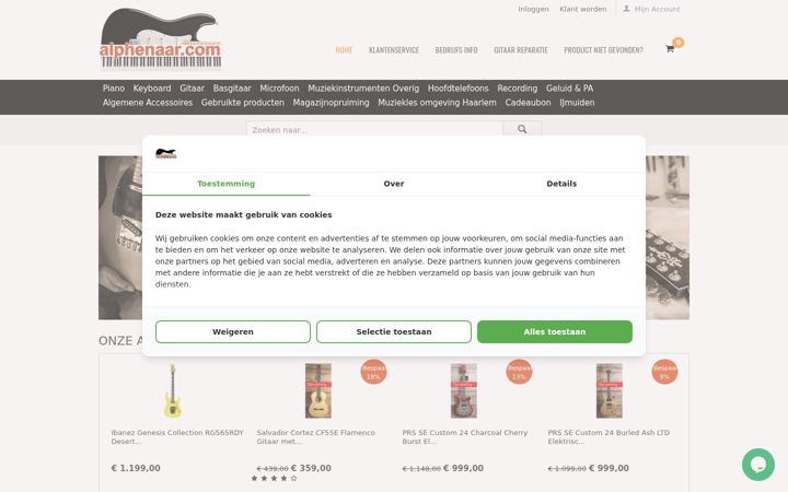 Screenshot of alphenaar.com