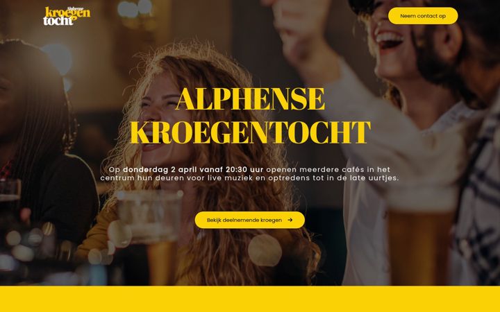 Screenshot of alphensekroegentocht.nl