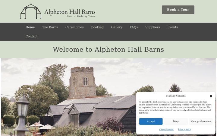 Screenshot of alpheton-hall-barns.co.uk