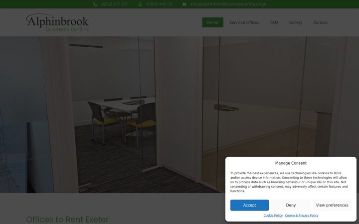 Screenshot of alphinbrookbusinesscentre.co.uk