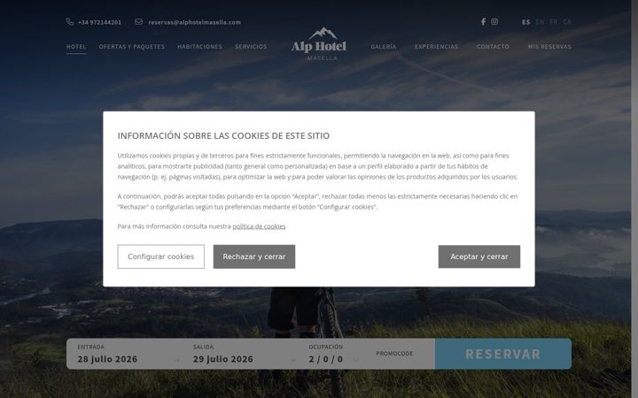 Captura de pantalla de alphotelmasella.com