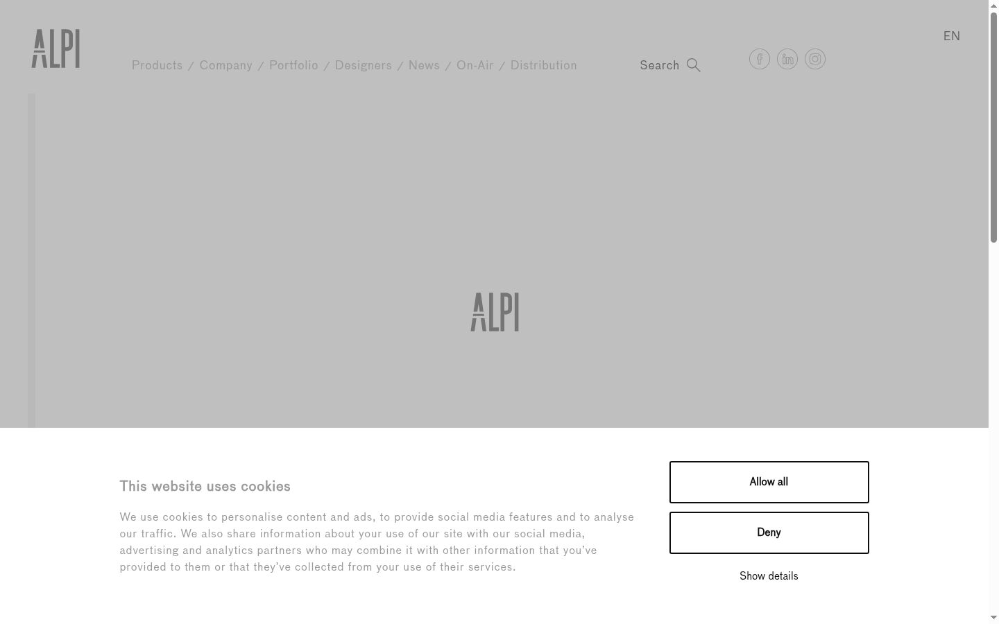 Screenshot del banner di consenso mostrato prima di qualsiasi interazione