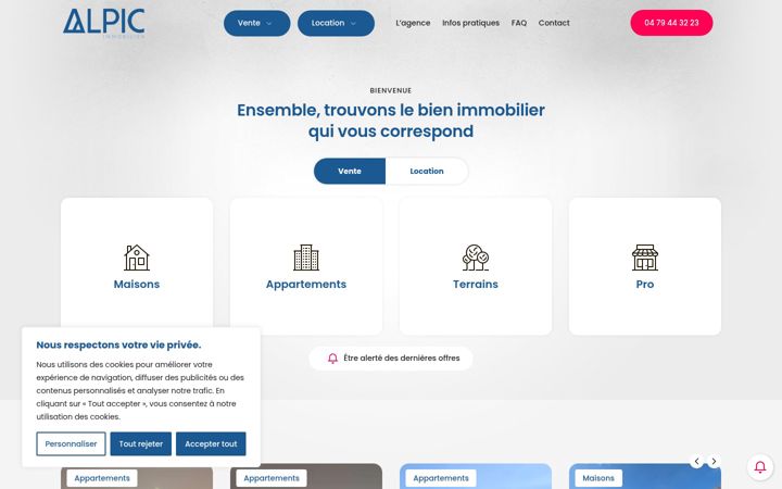 Screenshot του alpic-immobilier.com