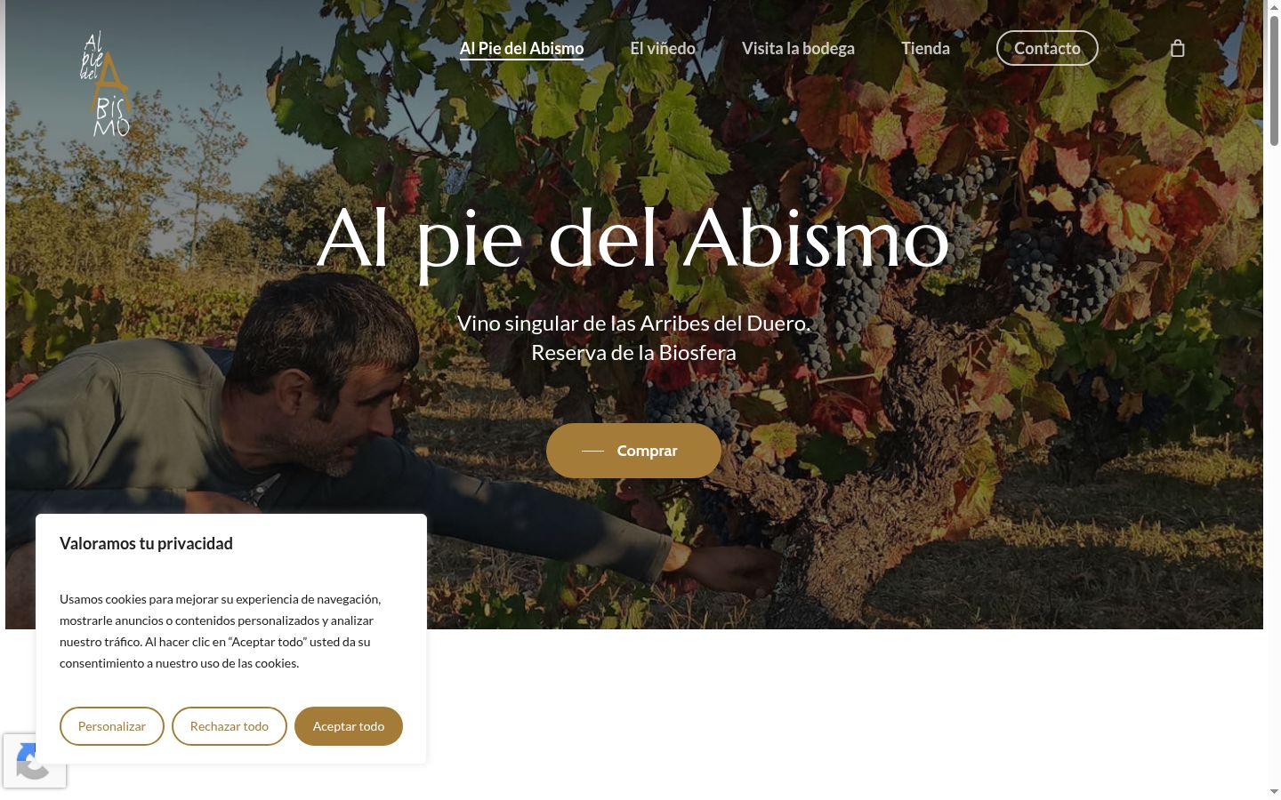 Screenshot del banner di consenso mostrato prima di qualsiasi interazione