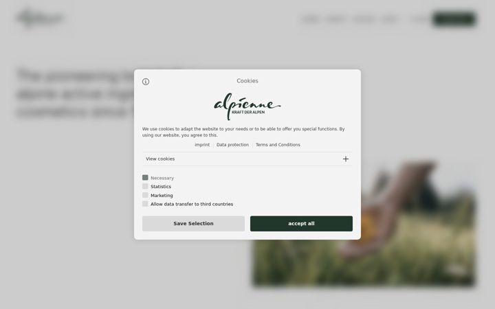 Screenshot του alpienne.at