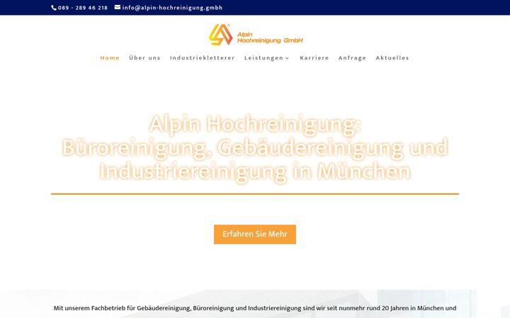 Snímek obrazovky alpin-hochreinigung.gmbh