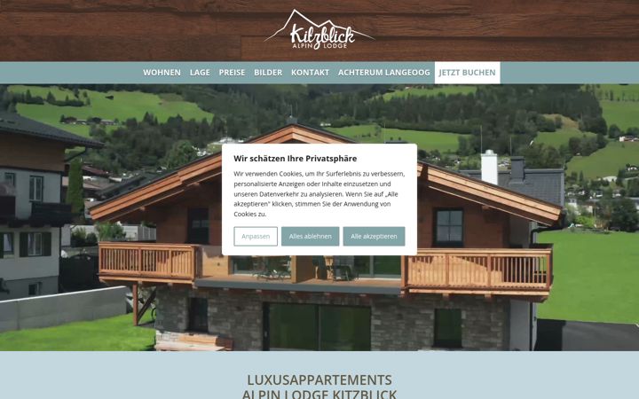 Screenshot of alpin-lodge-kitzblick.at