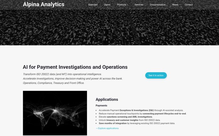 Ekrānuzņēmums no alpina-analytics.com