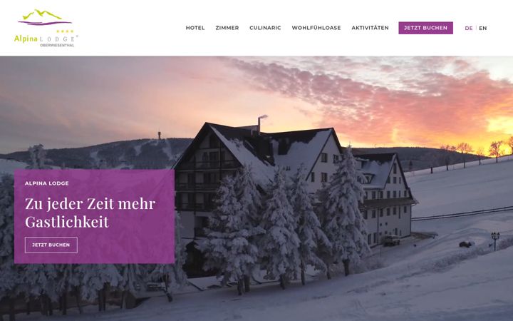 Screenshot of alpina-lodge.de