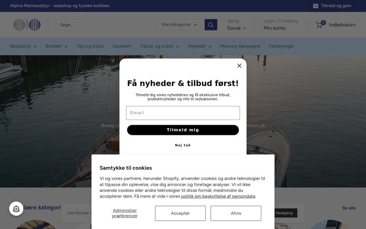 Screenshot of alpina-marineudstyr.dk