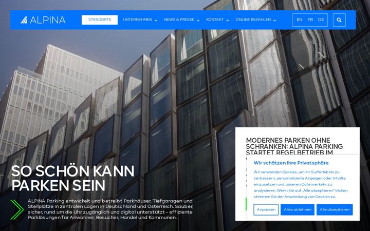Ekrānuzņēmums no alpina-parking.com