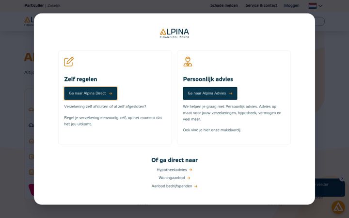 Posnetek zaslona alpina.nl